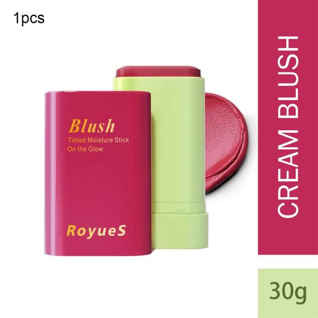 Multi-function Blush Stick Natural Cheek Face Rouge Blusher Cream Lasting High Color Rendering Brightening Skin Tone Waterproof