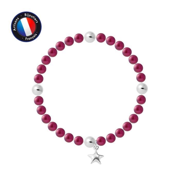 Bracelet - PERLINEA - My Star - Freshwater Cultured Pearls 5-6 Mm - 925 Silver - Elasticated