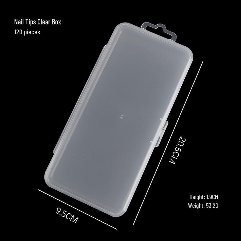 Полупрозрачный кейс для хранения типсов для нейл-арта, 240 штук с плоским дном - Вмещает 120 типсов для наращивания ногтей