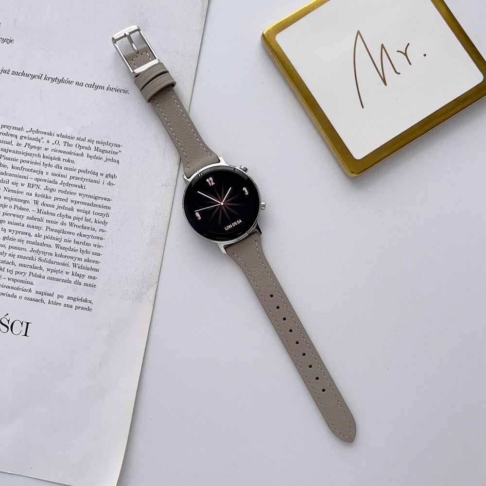 Универсальный ремешок для часов из натуральной кожи 20 мм 22 мм, элегантный удобный прочный ремешок для часов, аксессуар для часов, совместимый с Samsung, Huawei, Amazfit и т. д.