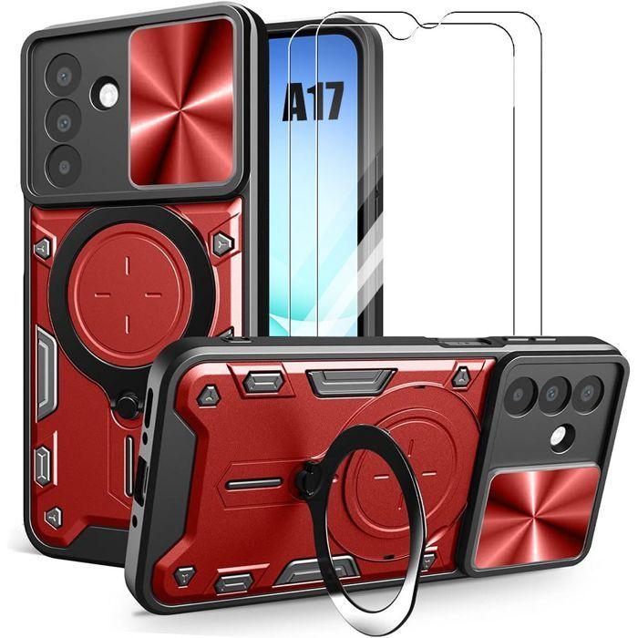 Protective Case - BOOLING - for Samsung Galaxy A17 5G/4G - Red - Shockproof - With Ring