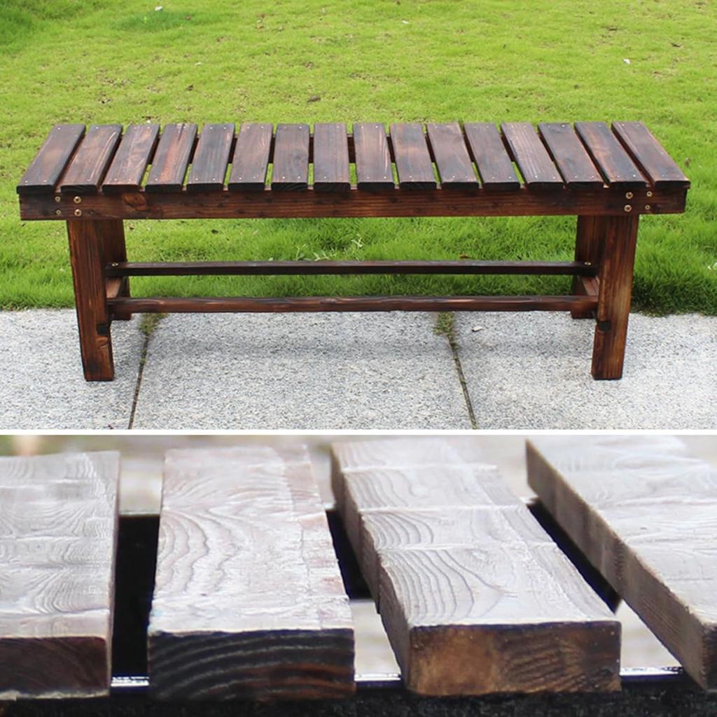 Уличная скамейка, Деревянная садовая скамейка на 2 персоны, Всепогодная, Устойчивая к погодным условиям, Скамейка для патио, Уличная скамейка для сада, веранды, патио, балкона, у бассейна, парка, 35,4''