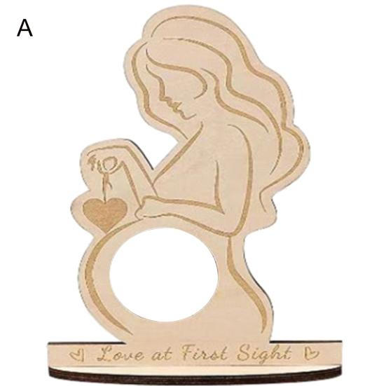 Ultrasound Photo Frame Desktop Decoration Wooden Baby Sonogram Picture Frame Ornament Pregnancy Announcement Expectant Mother