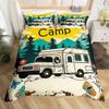 Camping Bedding Set Full King Size Cartoon Rv Camping Car Duvet Cover Set Camper Accessories For Travel Trailers Comforter Cover