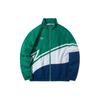 Li Ning Sports Fashion Series Color Block Logo Loose Stand Collar Jacket Autumn Unisex Jacket Green AJDQ036-5