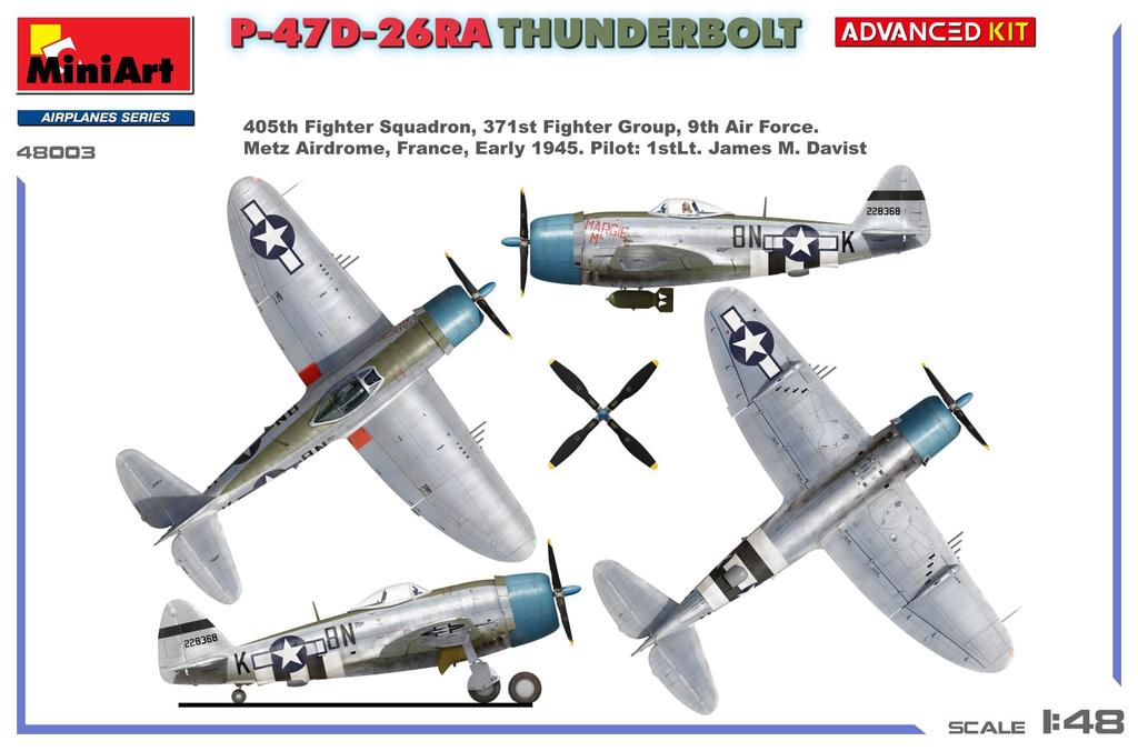 Miniart 1/48 P-47D-26RA Thunderbolt Продвинутый набор Пластиковая модель MA48003 (Самолет)
