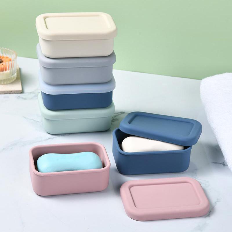 Держатель для твердого шампуня, Большой герметичный дорожный контейнер для мыла, Силиконовая мыльница со сливным слоем, Улучшенный контейнер для мыла