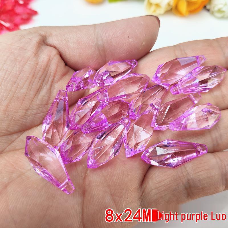 Crystal Pillar Lampshade Beaded Curtain Accessories - 8x24MM Water Drop Transparent Acrylic Loose Beads Pendants