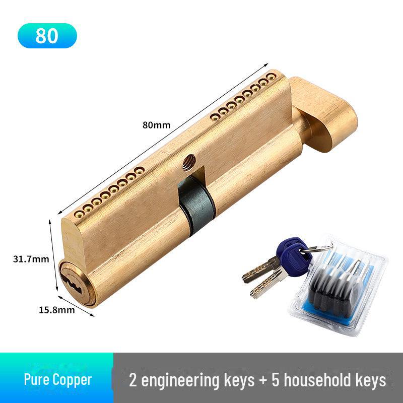 Компактный 70-миллиметровый сердечник замка из чистой меди для внутренних дверей спальни/ванной комнаты - Аксессуары для бытовой техники