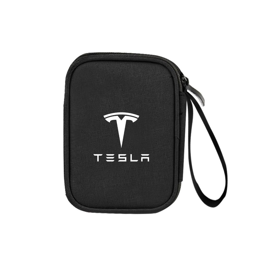 WDYEA1 Car Portable Multifunction Storage Bag Key Organizer Case For Tesla Model 3 Model S X Coil Model Y Roadster SpaceX Cybertruck