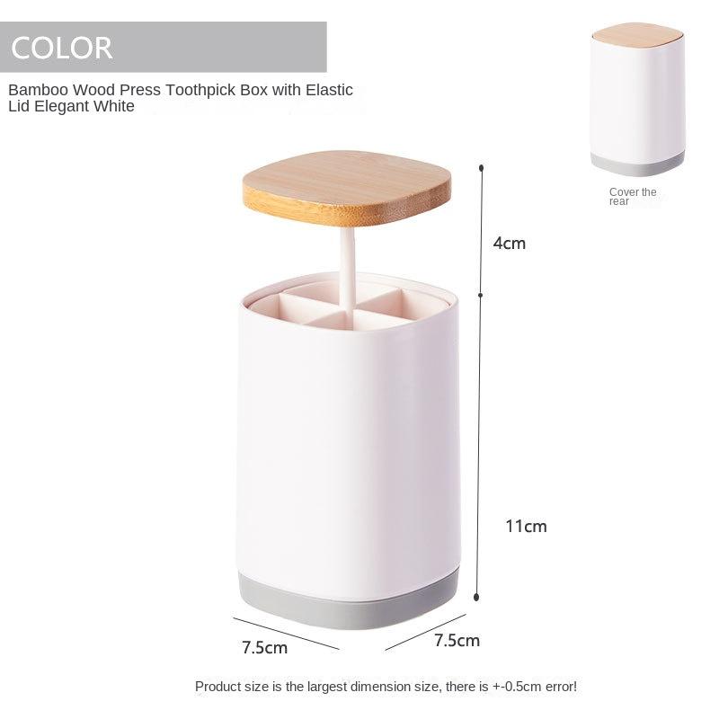Household creative press-type toothpick box large-capacity grid toothpick tube simple personality toothpick storage tube