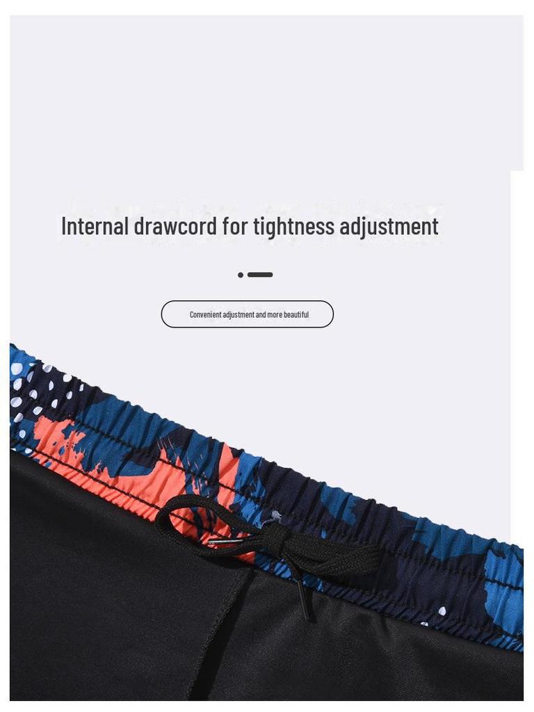 Men's Quick-Dry Anti-Embarrassment Double-Layer Swim Trunks - Large-Size Professional Boxer Swimsuit for Hot Springs