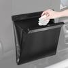 Car Trash Can Slim Rear Seat Hook Type Hanging PU Leather Garbage Container Car Waterproof Fall Down Stylish Magnetic Car Supplies Convenient Black