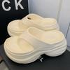 Fashion Chunky Heel Clip Toe Flip Flops 2025 New Thick Platform Women Eva Slippers Summer Outdoor Wear Beach Nonj-Slip Sandals