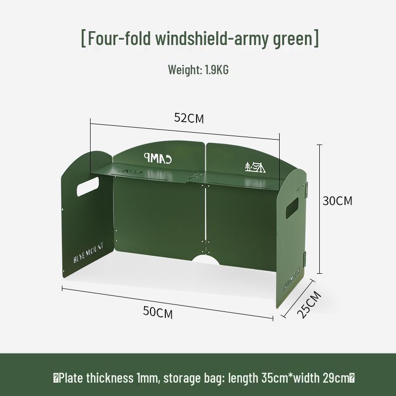 Портативная трехсекционная походная плита с ветрозащитой - Большой концентратор тепла