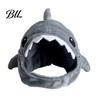 Cute Kitten Costume Accessories Cat Shark Hood Hat, Winter Plush Warm Headgear, Cozy Headgear Hat Accessory for Cats Small Dogs Fun Photo Props