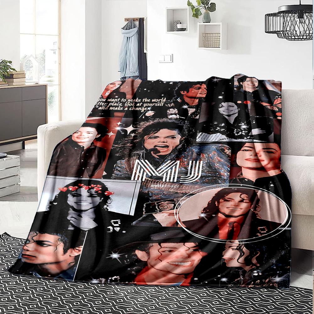 1pc Michael Jackson Performance Flannel Blanket,Ultra Soft Warm Plush Throw for Home Bedroom Bed Sofa Cover Camping Picnic gift Y72411