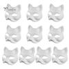2/3/5/6/10/12/20 Pcs DIY Masques Cat Face Solid Color DIY Hand-Painted Carnival Party Ball Masquerade Halloween Costume Animal Shape Face Cushion