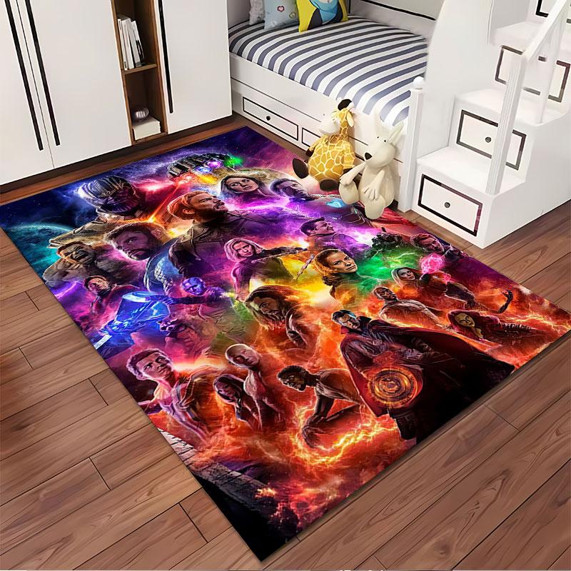 Superhero Movie Collage Carpet suitable as a non-slip mat for the living room or bedroom sofa