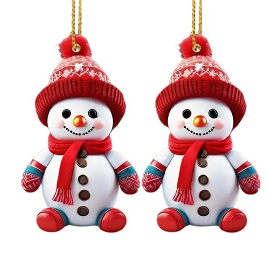 1 пара подвесок с мультяшными фигурками, легко подвешиваются, акриловые рождественские украшения, красочные, многоразовые