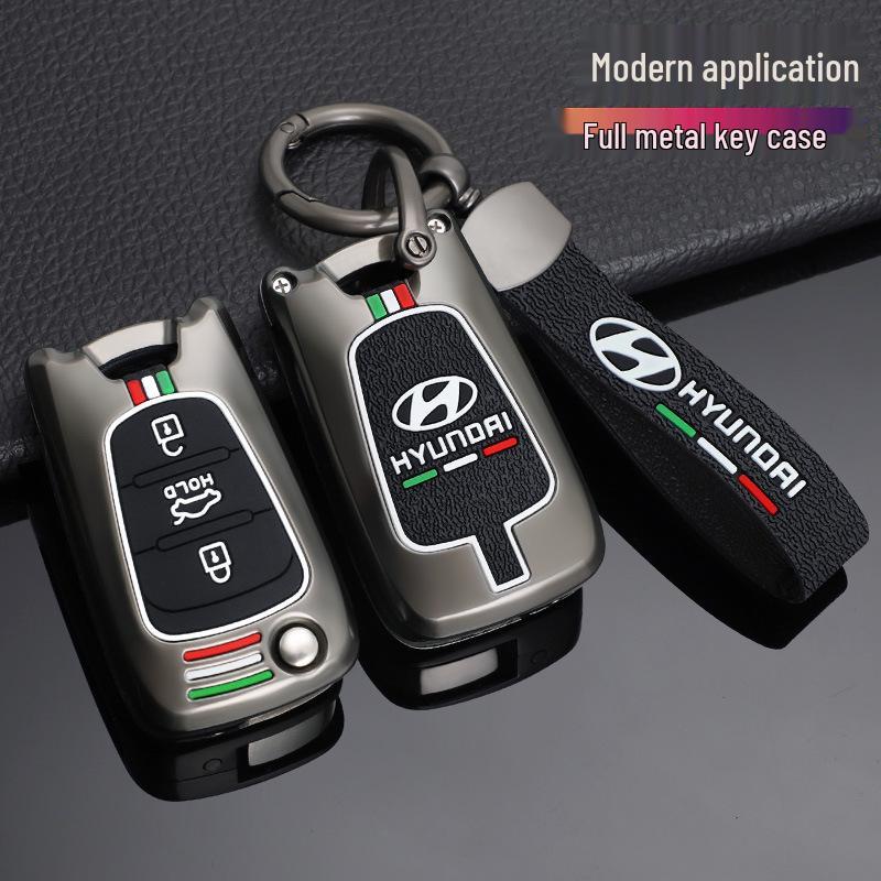 Hyundai Elantra Key Case for Langdong, Reina, Ix35, Ruiyi, Sonata 8 - Folding Old Buckle Shell Bag