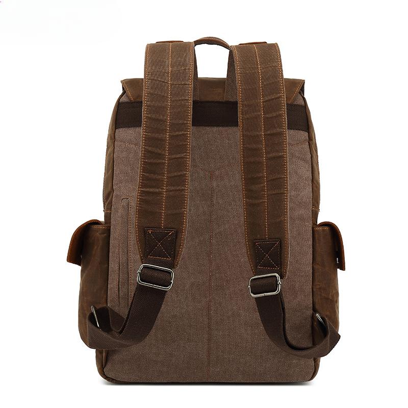 Backpack Backpack Men's Outdoor Travel Electric Head Retro Waterproof Oil Wax Canvas Travel Bag