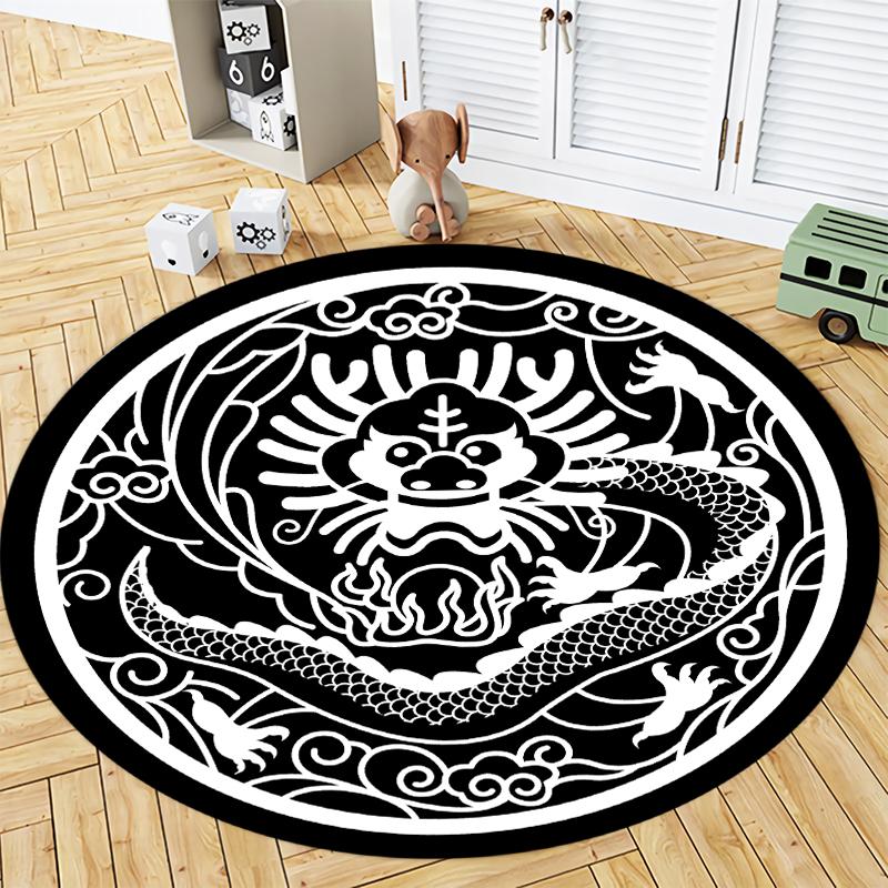 Круглый ковер для гостиной, коврик для двери, ковер для гостиной, спальни, ванная комната, нескользящий коврик для двери
