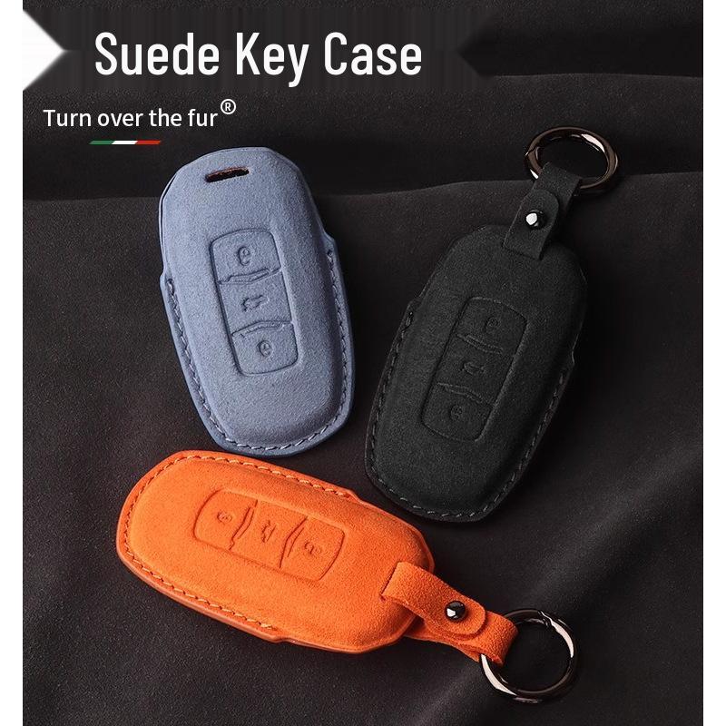 Luxurious Suede Key Case for Geely Panda Mini - Unisex Full Coverage Shell