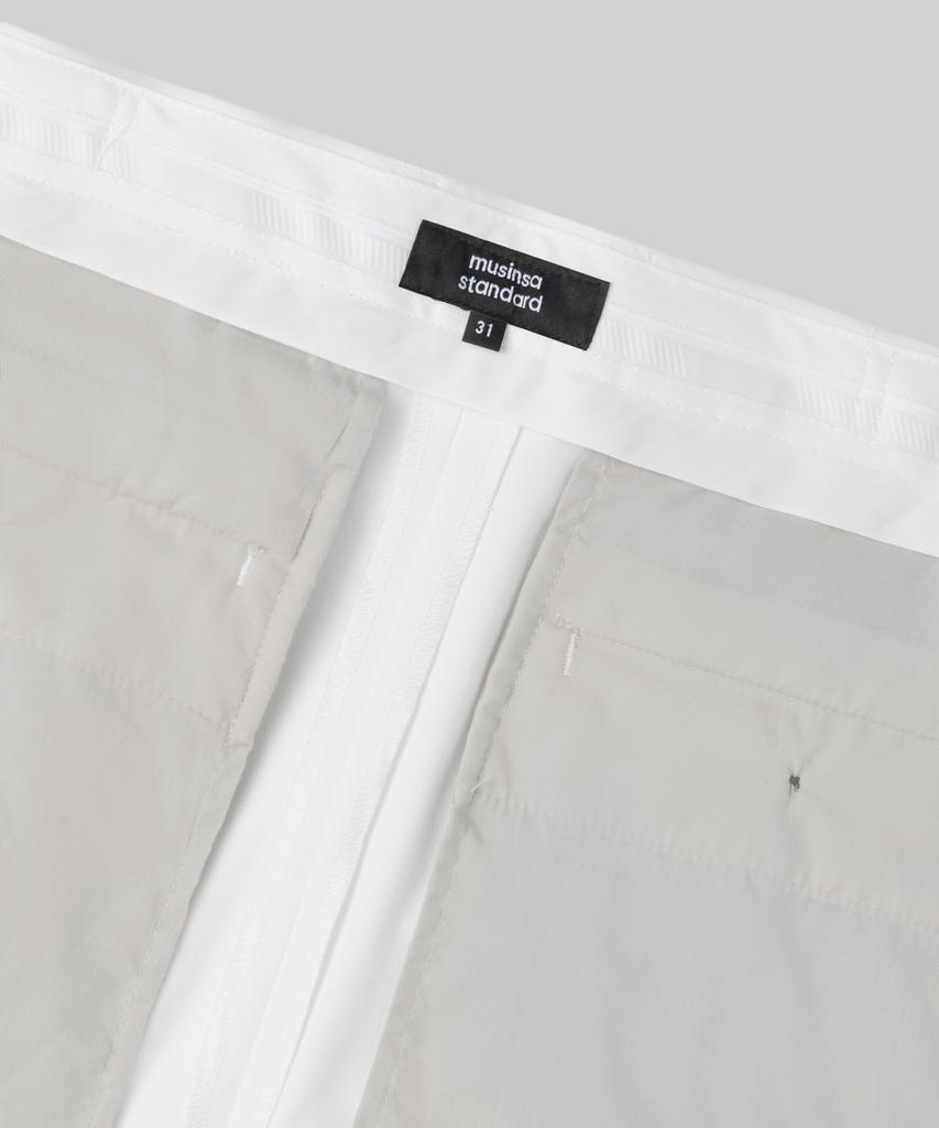 MUSINSA STANDARD Semi-Wide Hidden Banding Slacks [White]