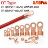 5/10Pcs Copper OT Cable Connector Kit 10A-400A OT Lugs Ring Crimp  Electric Accessory