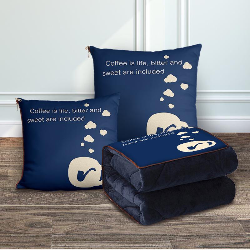 Персонализированная мультяшная флисовая плюшевая подушка-плед