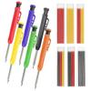 Solid Carpenter's Pencil Woodworking Mechanical Pencil Deep Hole Marker Construction Marking Tools Refill Leads Marking Tools