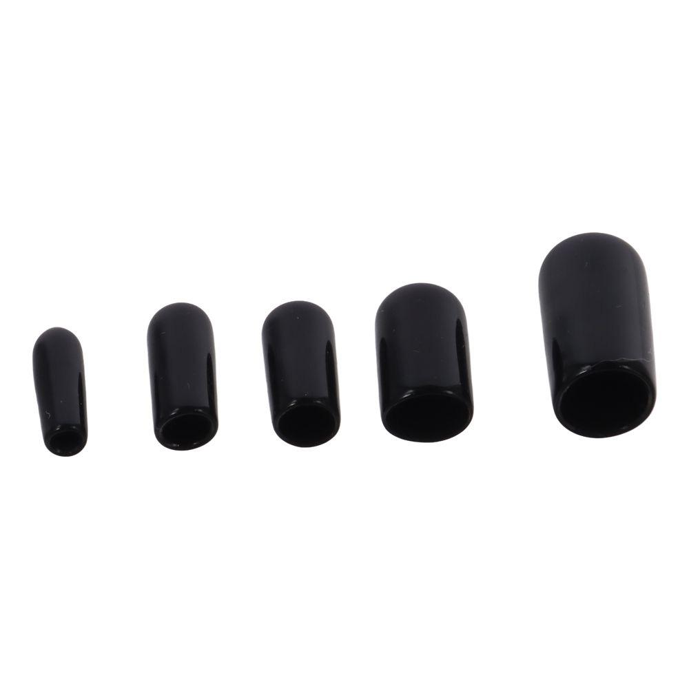 50pcs Black Screw Thread Protectors 3mm~9.5mm Rubber End Caps Split Resistant   Screws
