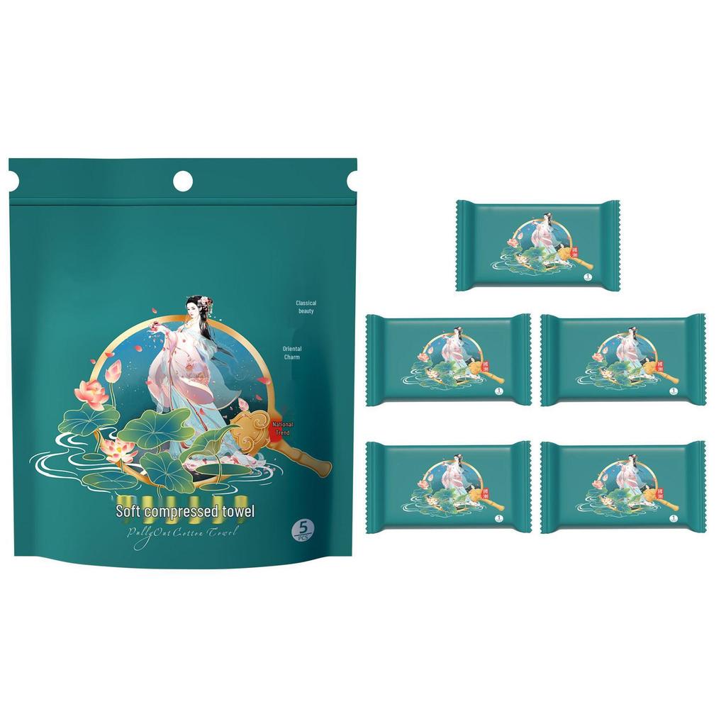 Портативный набор сжатых полотенец для лица из чистого хлопка для путешествий