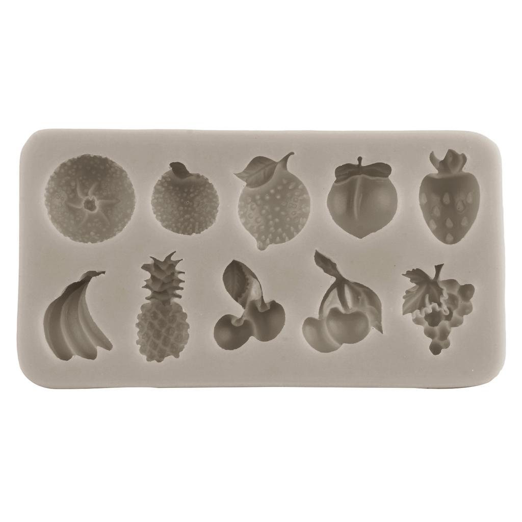 Силиконовая форма для помадки с фруктами и овощами, клубникой для украшения торта из сахара, топпер для кексов, конфет, шоколадной жевательной резинки, формы для полимерной глины