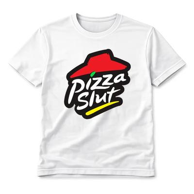 Смешная футболка с графическим принтом 'Pizza Slut' Унисекс Стритвир Топ для любителя пиццы Подарок