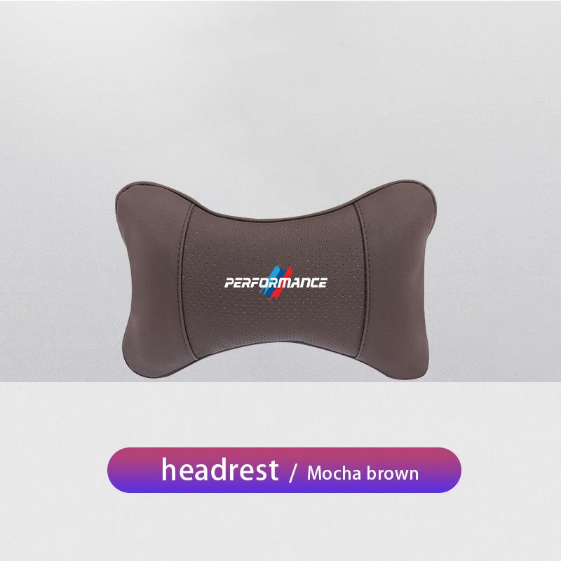 Car Neck Pillow Leather Breathable Soft Headrest stickers For BMW 50th F30 F40 F10 E90 X2 F20 E60 E87 M E92 X3 X1 X6 E30 E34 E61 YA1