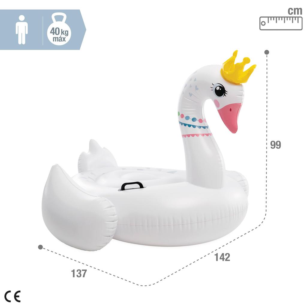 Intex Majestic Swan Ride-On, Inflated Size: 1.42m X 1.37m X 99cm (57562NP)