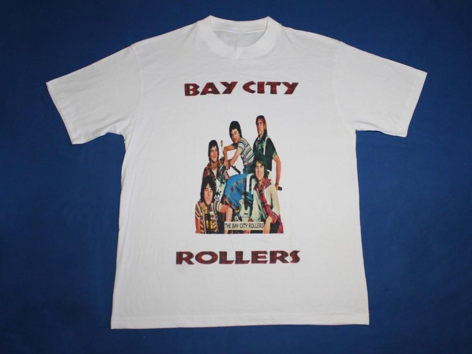 Retro Rollermania Bay City Rollers Band Shirt Classic White Unisex S-5XL E1936
