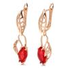 Новые Длинные Серьги-Подвески Розовое Золото Для Женщин Ромб Красный Натуральный Циркон Свадебная Вечеринка Изысканные Повседневные Украшения