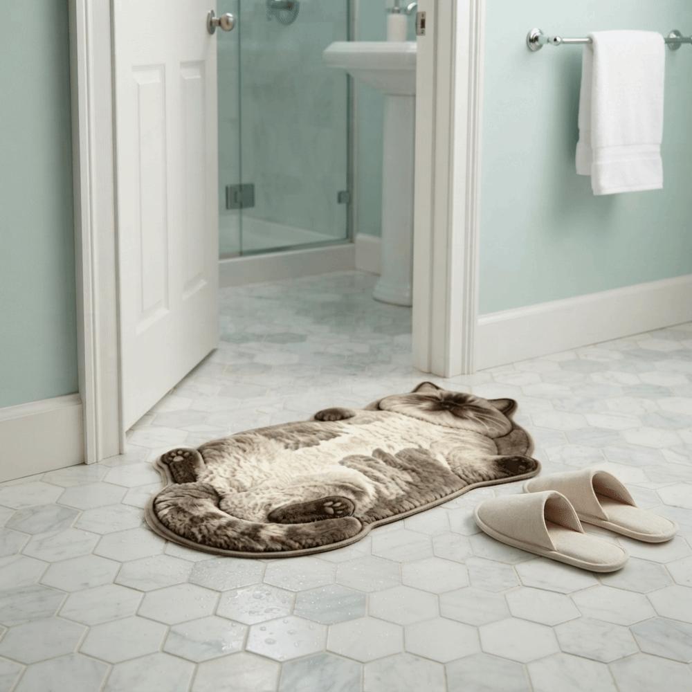 Easy to Clean Home Decor Carpet Anti-fouling Cartoon Carpet Soft Cat-Shaped Area Rug Living Rooms