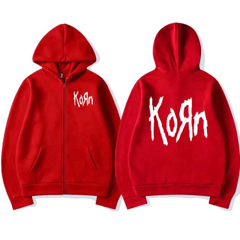 Korn Rock Band с буквенным логотипом, толстовка на молнии, женская металлическая готическая винтажная толстовка на молнии большого размера, уличная одежда, толстовки в стиле панк, куртки