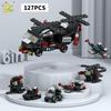 HUIQIBAO 6IN1 City Engineering Car Police Truck Building Blocks Tank Helicopter Bricks Fire Fighting Set Toys for Children