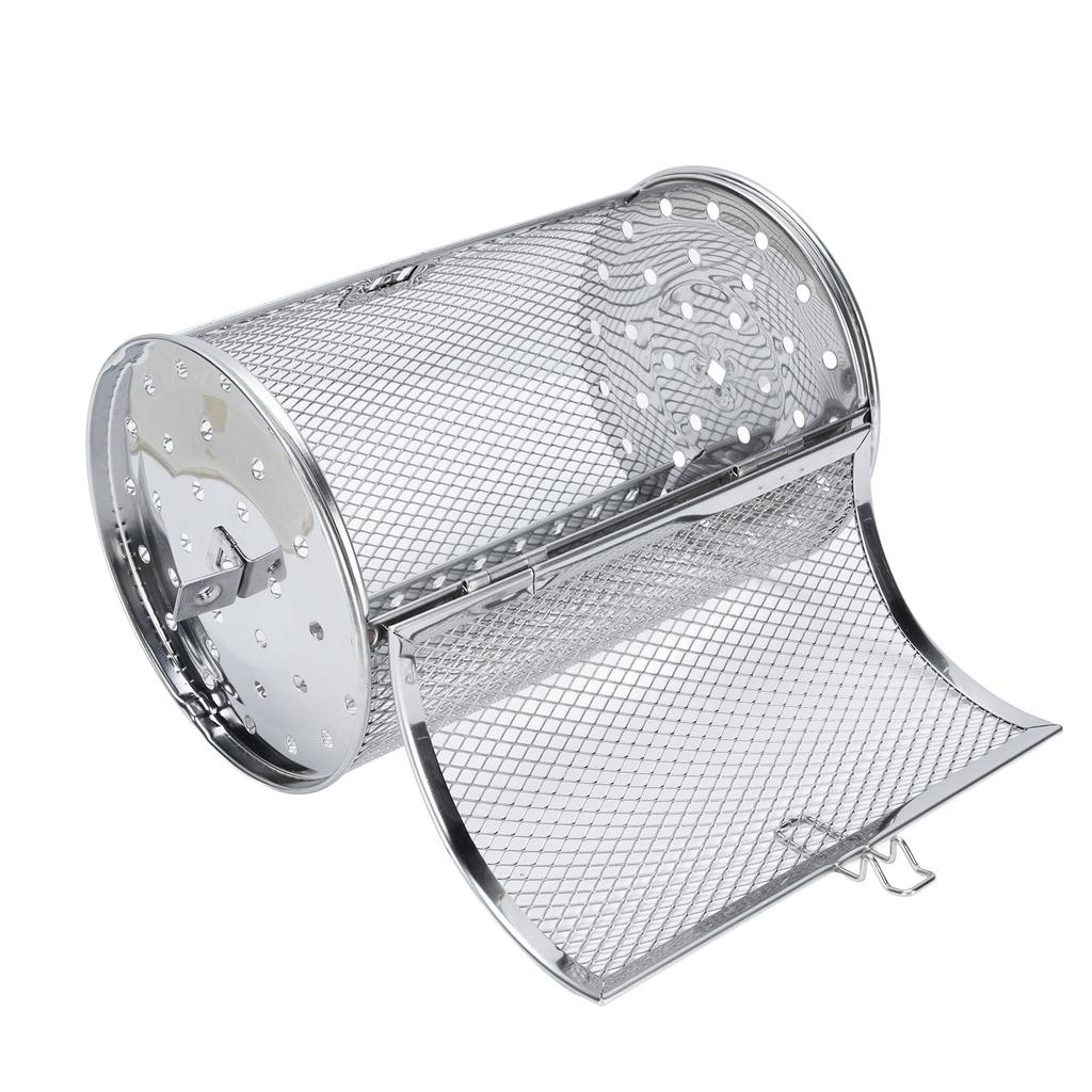 Rolling Grill Cage Dishwasher Safe Stainless Steel Rotating Grill Basket for Peanuts Coffee Beans