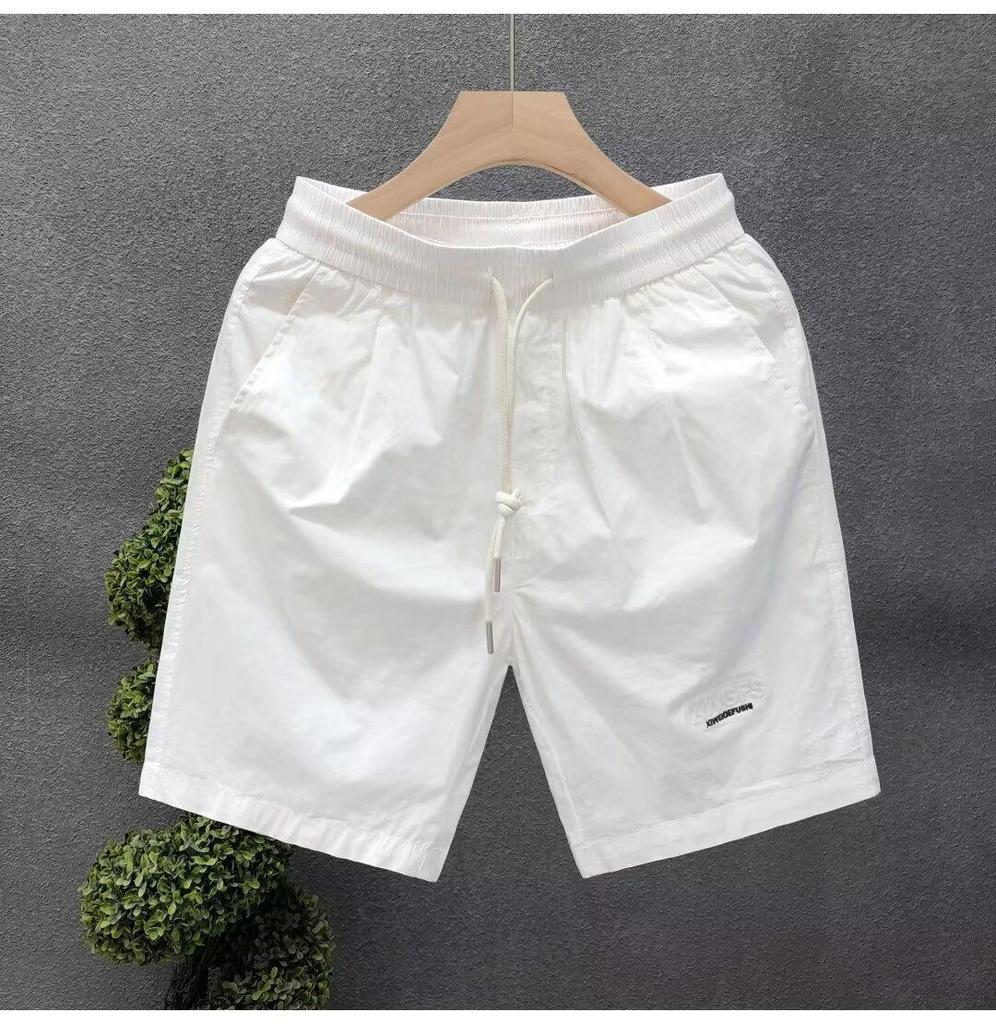 Мужские дышащие летние шорты из стираного хлопка - Свободные, прямые, универсальные для пляжа