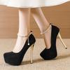 Fashion Spring Women Pumps Fashion Platform Round Toe Shallow Slingback High Heels Pole Dance Shoes Ladies Party Dress Stiletto Zapatos