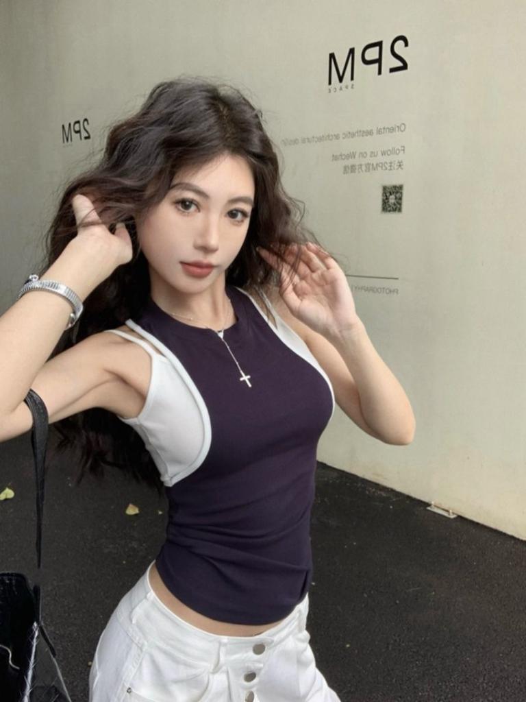 Женские майки на бретелях, повседневные жилеты, модные сексуальные женские топы, топы Y2K для девушек, футболки без рукавов