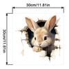 Cartoon 3D Rabbit Wall Stickers Self-Adhesive Stickers School Classroom Bedroom Living Room Dining Room Kitchen Bathroom Decor