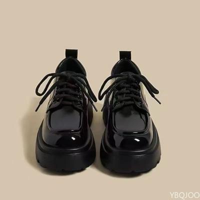 Женские весенне-осенние новые туфли на толстой подошве с увеличением высоты, черные, простые, удобные, универсальные, повседневные женские туфли