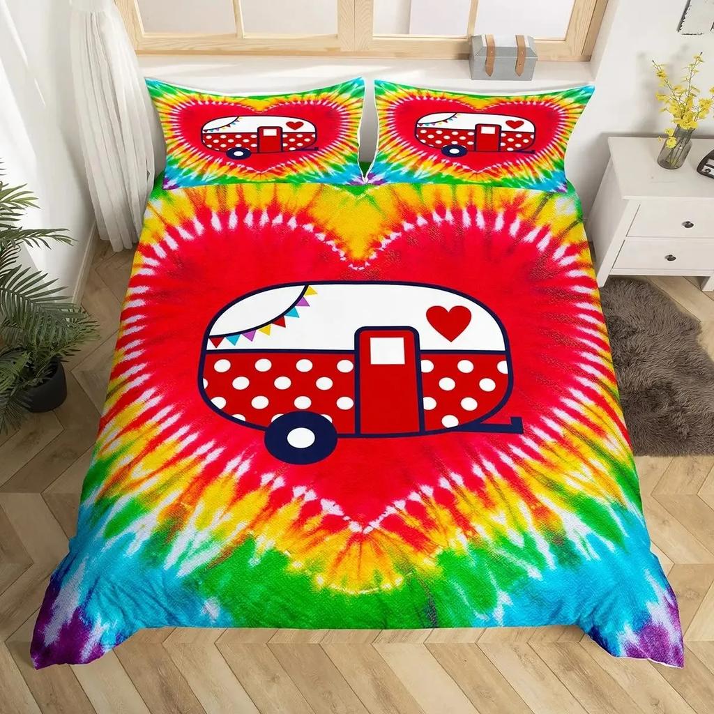 Tie Dye Duvet Cover Set Bohemian Hippie Spiral Bedding Sets Ethnic Boho  Comforter Cover Set Swirl Tie Dyed Pattern Quilt Cover